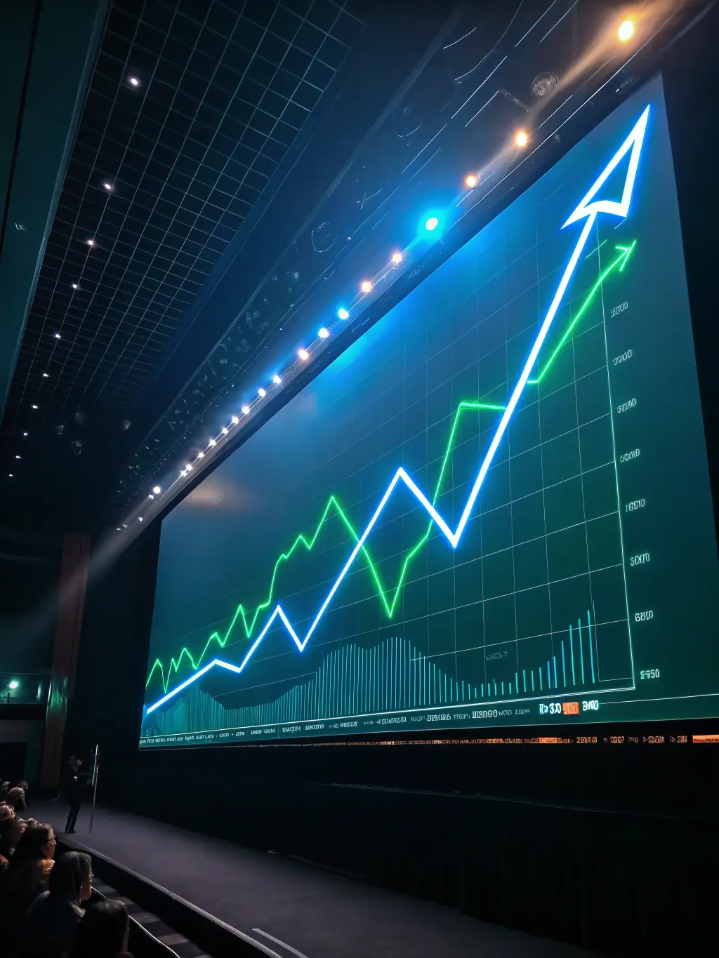A graph showing the upward trajectory of a startup's revenue and market share after implementing LeadNorth's strategic guidance, visually representing the tangible results of the coaching.